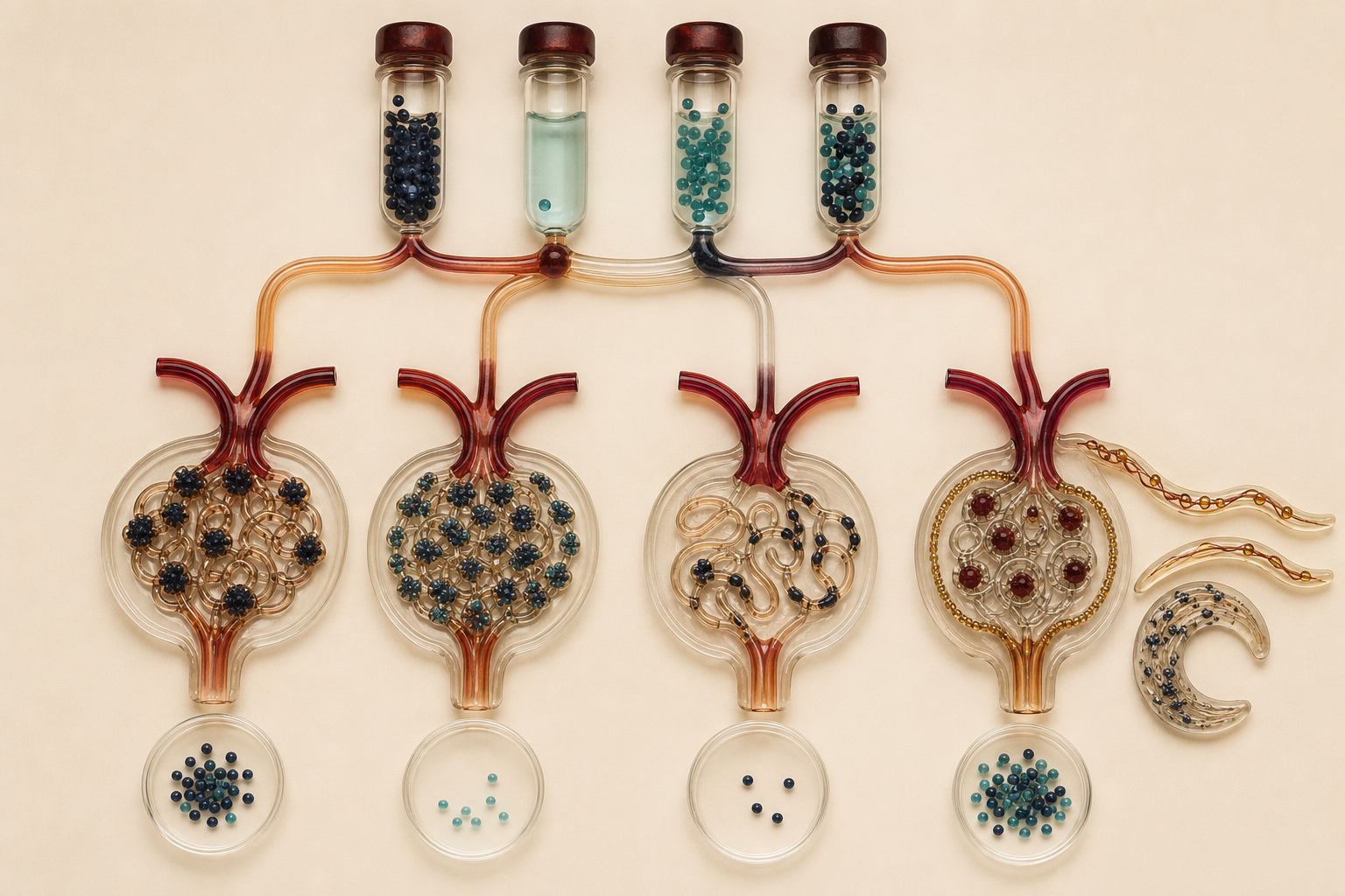 Visual decision tree separating low-C3, low-C3-and-C4, low-C4, and normal-complement patterns in glomerular disease.